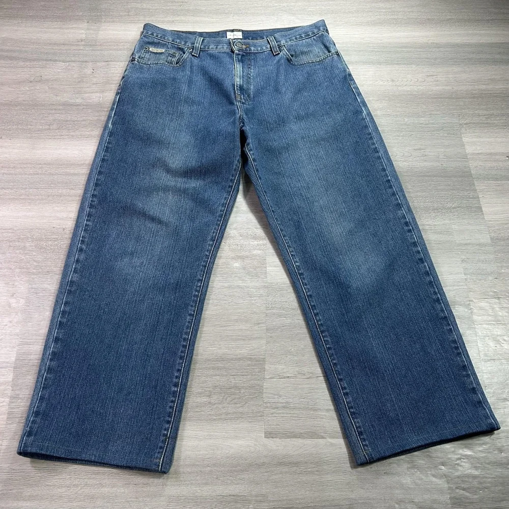 VTG Calvin Klein Jeans Relaxed Wide Leg Jeans Mens 34x28 Blue Denim‎ Medium Wash
